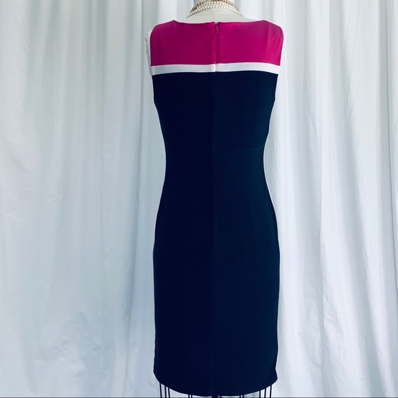 Lauren Ralph Lauren Color Block Sleeveless Dress 8 - Picture 5 of 11
